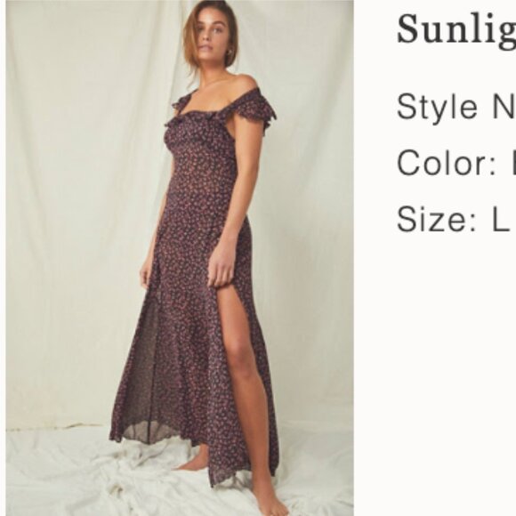 Free People Sunlight Printed Maxi Slip Size L NWT - Picture 1 of 5